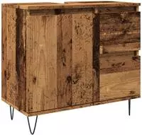 vidaXL Waschbeckenunterschrank Altholz-Optik 65x33x60 cm Holzwerkstoff