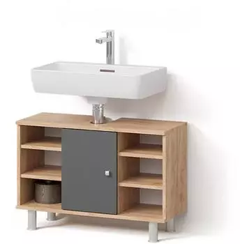 Livinity Fucino Waschbeckenunterschrank anthrazit, Holzwerkstoff, 80x54cm (800000977205)