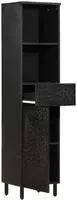 vidaXL Badschrank Schwarz 38x33x160 cm Massivholz Mango