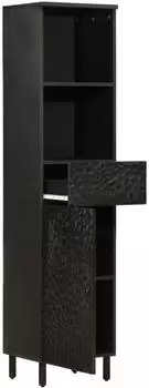 vidaXL Badschrank 38x33x160cm Mango Massivholz, schwarz (356841)