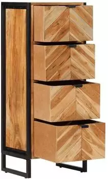 vidaXL Badschrank Massivholz Akazie und Eisen 40x30x100cm (372746)