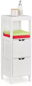 Relaxdays Fiete Badezimmerschrank Landhausstil, weiß, 90x30x30cm (10032185_0)