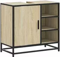 vidaXL Badezimmer-Waschbeckenschrank Sonoma-Eiche 65x33x60 cm
