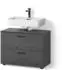 Livinity Ronco Waschbeckenunterschrank anthrazit hochglanz, 2 Schubladen, 80x58,6x41cm (800000977189)