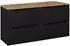 Lomado NEWPORT-56-BLACK Doppelwaschtisch-Unterschrank 120cm, schwarz mit Eiche (LA56-NEWPORT-56-BLACK-SET44)