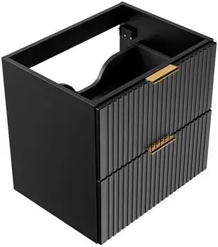 Lomado ADELAIDE-56-BLACK Waschtisch-Unterschrank 60cm matt schwarz, gerillte Front (ADELAIDE-56-BLACK)