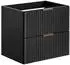 Lomado ADELAIDE-56-BLACK Waschtisch-Unterschrank 60cm matt schwarz, gerillte Front (ADELAIDE-56-BLACK)
