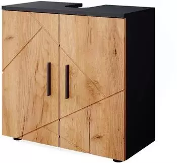 VICCO Waschbeckenunterschrank Irma Goldkraft Eiche/Anthrazit 60x59cm