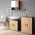 VICCO Waschbeckenunterschrank Irma Goldkraft Eiche/Anthrazit 60x59cm