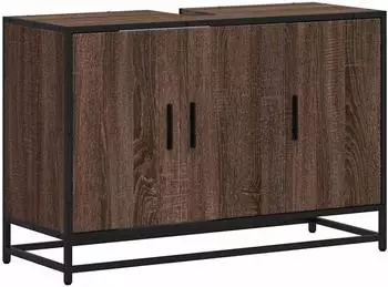 vidaXL Waschbeckenunterschrank braun Eichen-Optik 90x33x60cm (849273)