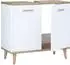 VCM Landos Waschbeckenunterschrank 2 Drehtüren, weiß/Honig-Eiche, 56x60x28cm