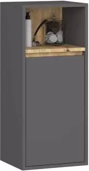Akord Furniture Factory VAMI Badezimmer-Hängeschrank 1 Tür, graphitgrau & Artisan Eiche, 35x80x30cm (MIDIVAMIW351D1WGRAART)