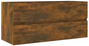 vidaXL Waschtischunterschrank R&auml;uchereiche 100x38,5x45cm Holzwerkstoff (815657)
