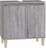 vidaXL Waschbeckenunterschrank Grau Sonoma 58x33x60 cm Holzwerkstoff