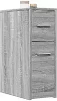 vidaXL Badschrank Schmal mit Rollen Grau Sonoma Holzwerkstoff
