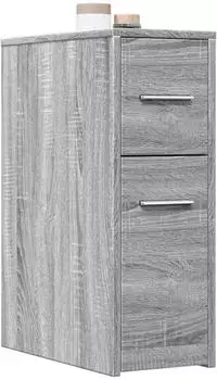 vidaXL Schmaler Badschrank mit Rollen, Grau Sonoma, Holzwerkstoff (855282)