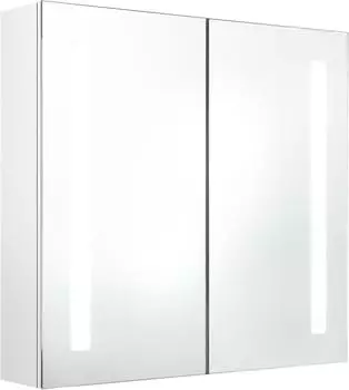 vidaXL LED-Spiegelschrank f&uuml;rs Bad, gl&auml;nzend wei&szlig;, 62x14x60cm (326524)