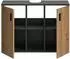 Inn.Furn Livia Waschbeckenunterschrank Eiche Artisan/grau, 6 Fächer, 80cm