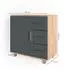 VICCO Ilias Waschbeckenunterschrank Eiche Anthrazit, 60x60cm