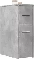 vidaXL Badschrank Schmal mit Rollen Betongrau Holzwerkstoff