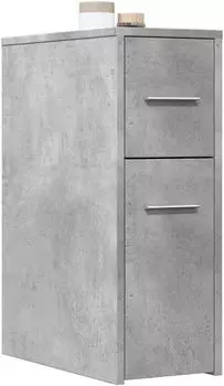 vidaXL Badschrank schmal mit Rollen, betongrau, Holzwerkstoff (855280)