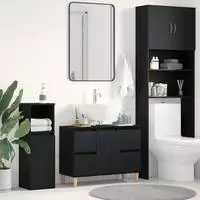 vidaXL Waschbeckenschrank Schwarz Eichen-Optik 80 x 33 x 60 cm