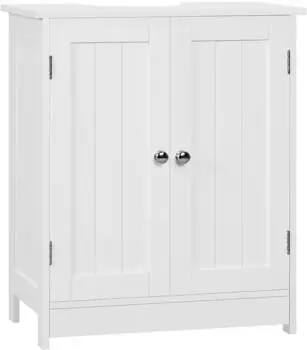 Woltu Waschbeckenunterschrank mit verstellbarem Einlegeboden, 50x60x30cm, wei&szlig;