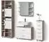 Livinity Badmöbel-Set, Weiß, Sonoma Eiche, Holzwerkstoff, 20 Fächer, 7 Schubladen, Rechteckig, 80x60x33 cm