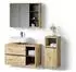 Livinity Badmöbel-Set, Braun, Anthrazit, Holzwerkstoff, 11 Fächer, 2 Schubladen, Rechteckig, 45x100x60 cm