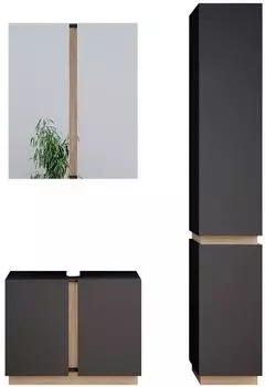 VICCO Badm&ouml;bel-Set, Anthrazit, Sonoma Eiche, Holzwerkstoff, 10 F&auml;cher, Rechteckig, 70x55x34 cm