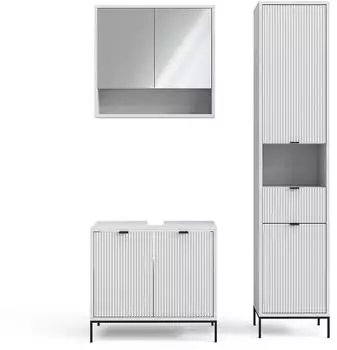 VICCO Badm&ouml;bel-Set, Wei&szlig;, Holzwerkstoff, 10 F&auml;cher, 1 Schubladen, Rechteckig, 70x63x45 cm