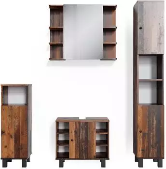 VICCO Badm&ouml;bel-Set Wildeiche Holzwerkstoff 20 F&auml;cher rechteckig 60 x 54 x 32 cm
