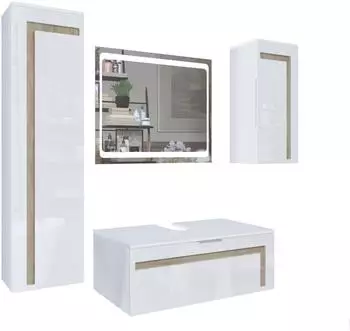 Vladon Badm&ouml;belset, Eiche San Remo, Holzwerkstoff, 200x193x51 cm (800000608498)