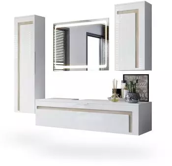 Vladon Badm&ouml;belset, Eiche San Remo, Holzwerkstoff, 210x185x51 cm (800000578097)