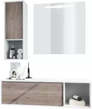 Vladon Badm&ouml;belset, Silbereichen, Holzwerkstoff, 126.5x190x46 cm (800000584431)