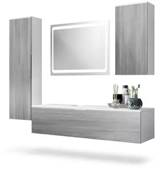 Vladon Badm&ouml;belset, Anthrazit, Holzwerkstoff, 210x185x51 cm (800000584072)