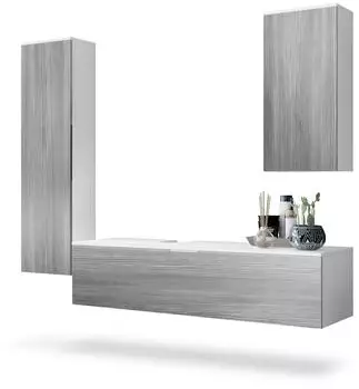 Vladon Badm&ouml;belset, Anthrazit, Holzwerkstoff, 210x185x51 cm (800000584144)