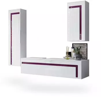 Vladon Badm&ouml;belset, Brombeere, Holzwerkstoff, 210x185x51 cm (800000578124)