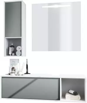 Vladon Badm&ouml;belset, Graphit, Holzwerkstoff, 126.5x190x46 cm (800000584403)