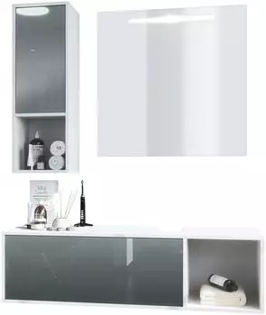 Vladon Badm&ouml;belset, Grau, Holzwerkstoff, 126.5x190x46 cm (800000584412)