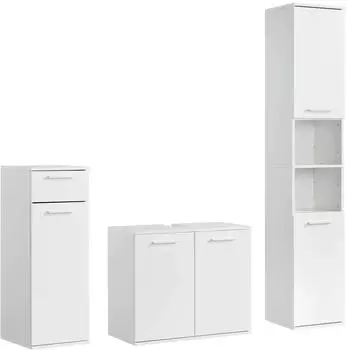 mokebo Badm&ouml;bel-Set, Wei&szlig;, Holzwerkstoff, 136x180x34 cm (800000567235)