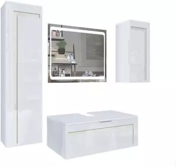 Vladon Badm&ouml;belset, Creme, Holzwerkstoff, 200x193x51 cm (800000608536)