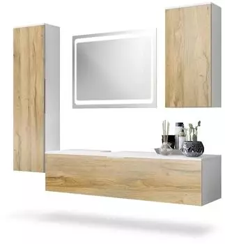 Vladon Badm&ouml;belset, Eiche, Holzwerkstoff, 210x185x51 cm (800000584056)