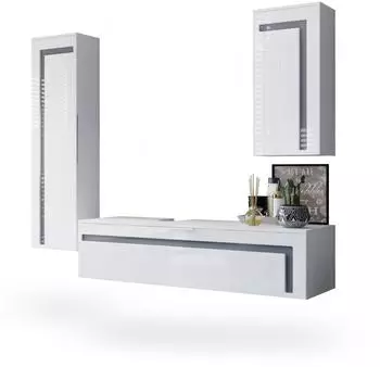 Vladon Badm&ouml;belset, Grau, Holzwerkstoff, 210x185x51 cm (800000578132)