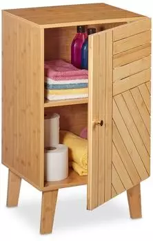 Relaxdays Bamboo Bathroom Cabinet