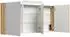Posseik Spiegelschrank 3-türig LED-Acryllampe 140cm Eiche Gold