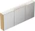 Posseik Spiegelschrank 3-türig LED-Acryllampe 140cm Eiche Gold