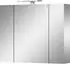 Germania Spiegelschrank 3-türig mit LED-Beleuchtung 80x71x23cm Grahpitgrau/Silber
