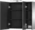 Germania Spiegelschrank 3-türig mit LED-Beleuchtung 80x71x23cm Grahpitgrau/Silber