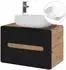 Lomado NEW-LUTON Waschtischunterschrank 80cm, Keramikwaschbecken, anthrazit/Wotan Eiche